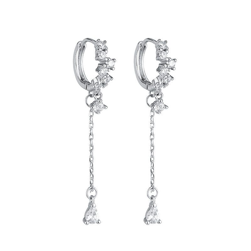 Xing Sier Diamond Drop Tassel Trendy Ear Line