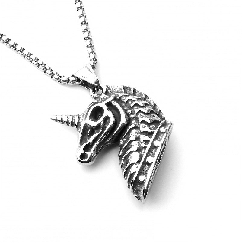 Men's Sword Darkness Dragon Fighter Titanium Steel Necklaces