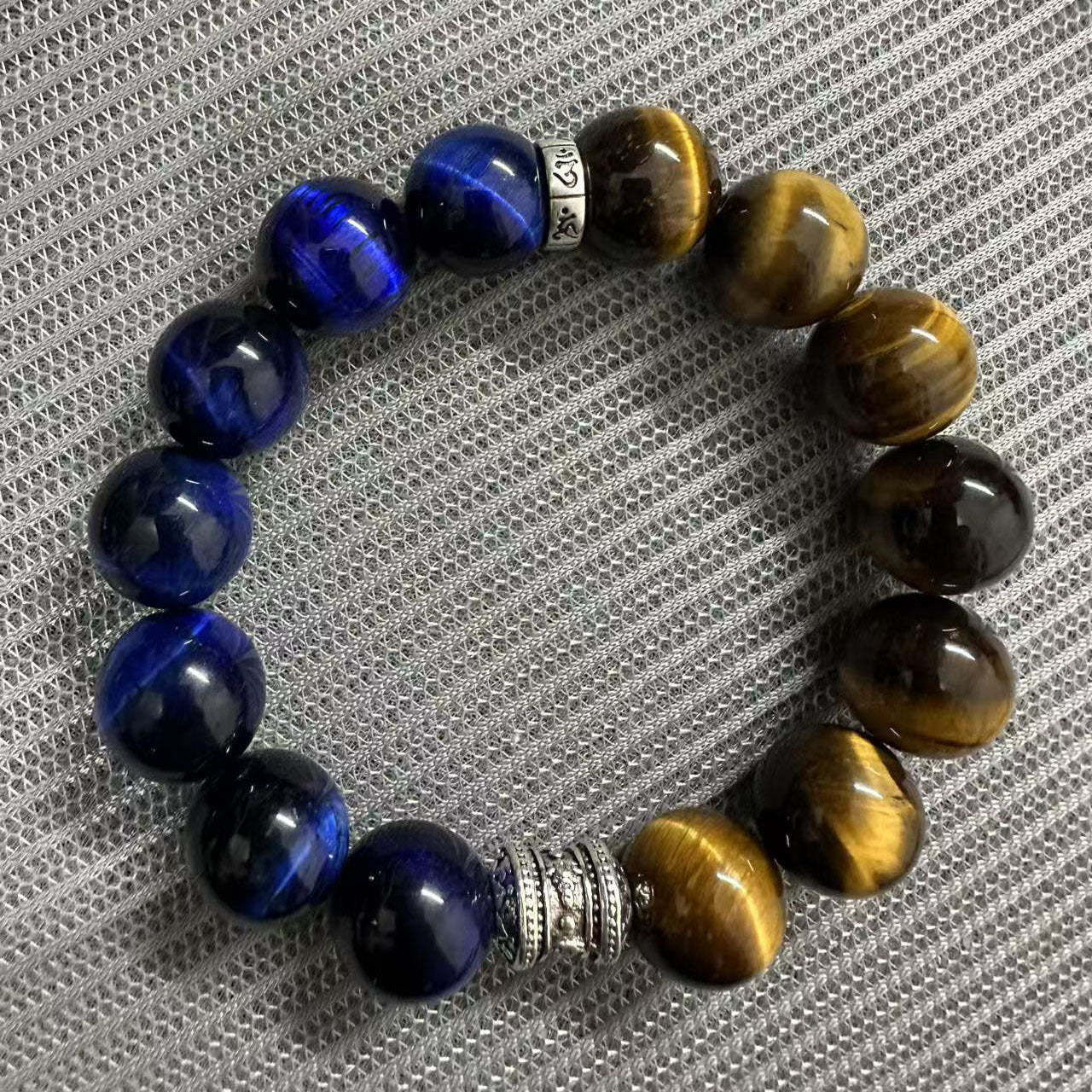 Men's Tigereye Gift Husband Obsidian Gold Crystal Bracelet