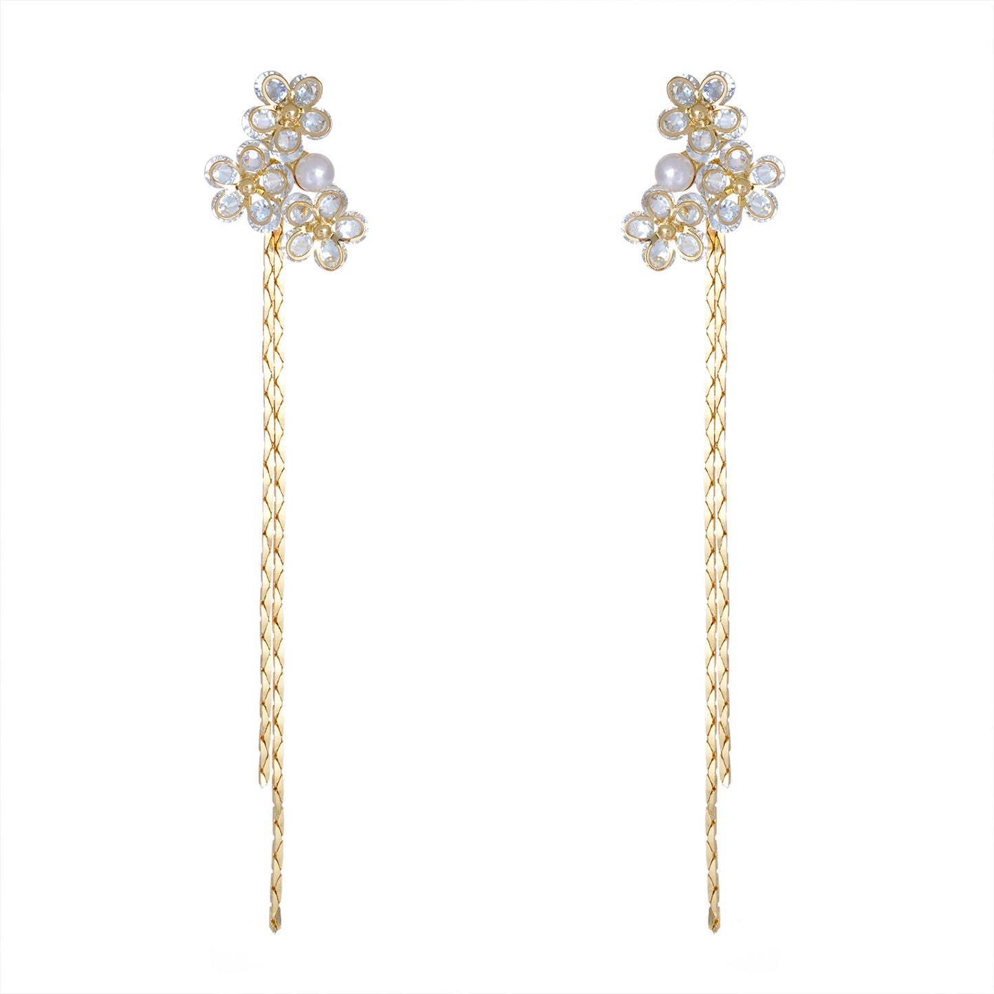 Flower Light Luxury Long Tassel Temperament Earrings