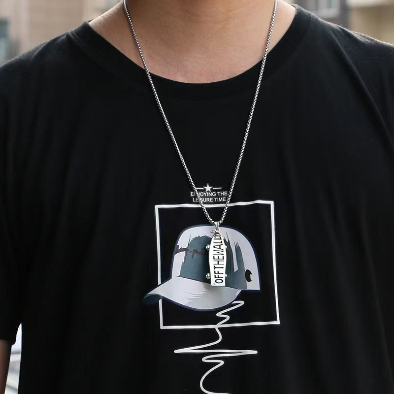 Women's Titanium Steel Sweater Chain Letter Scooter Pendants