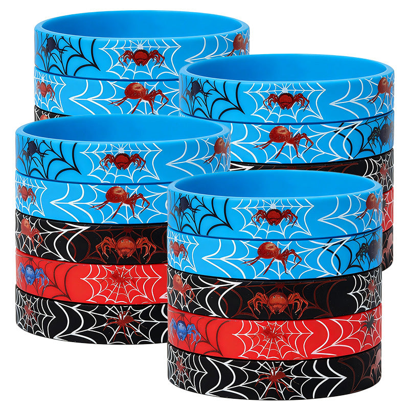 Spider Silicone Holiday Party Web Theme Wrist Strap Bracelet