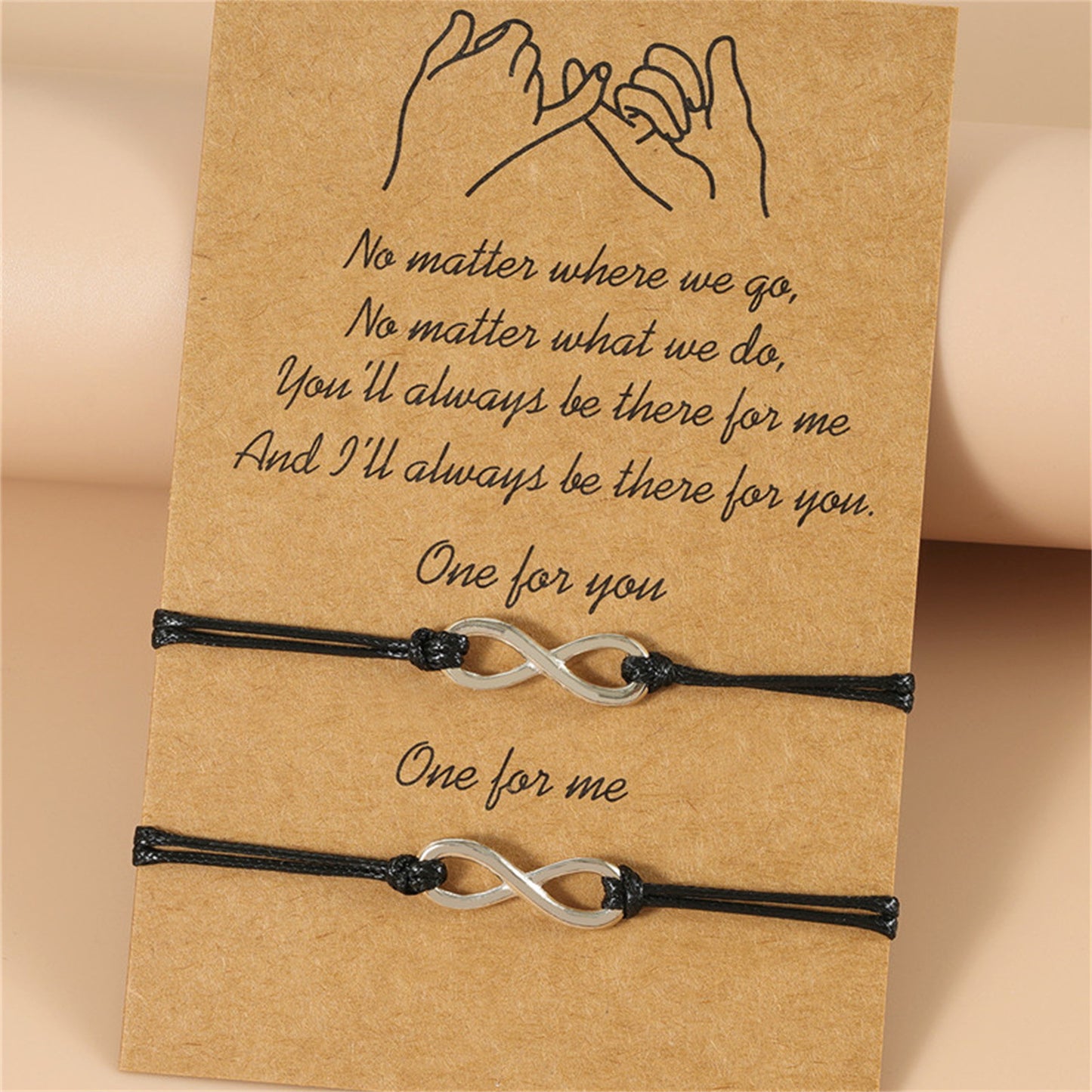 Card Simple Alloy Infinite Hand-woven Adjustable Bracelets