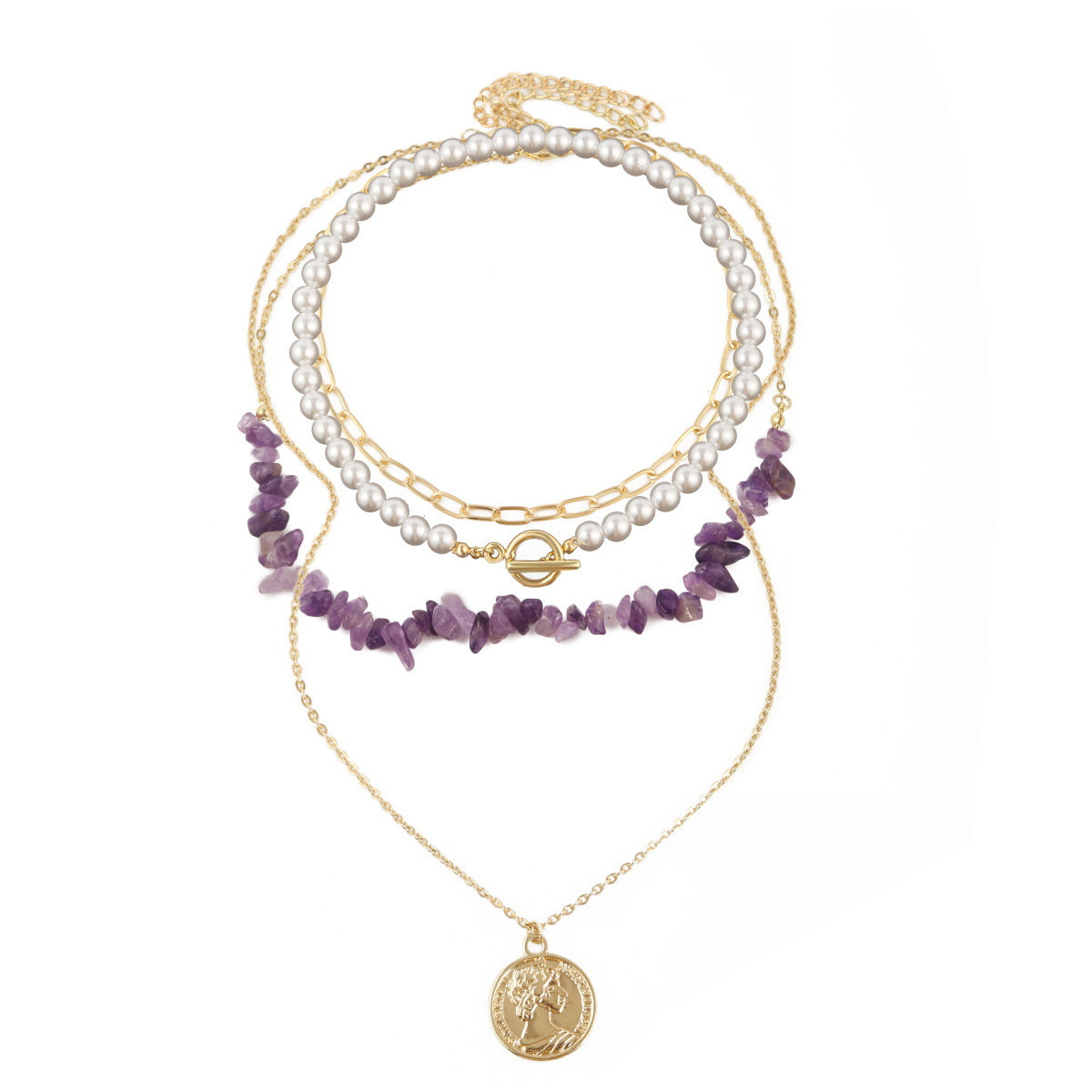 Women's Bohemian Color Gravel For Natural Stone Necklaces