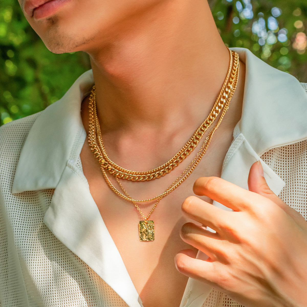Men's Hip Hop High-grade Snakeskin Pattern Special Necklaces