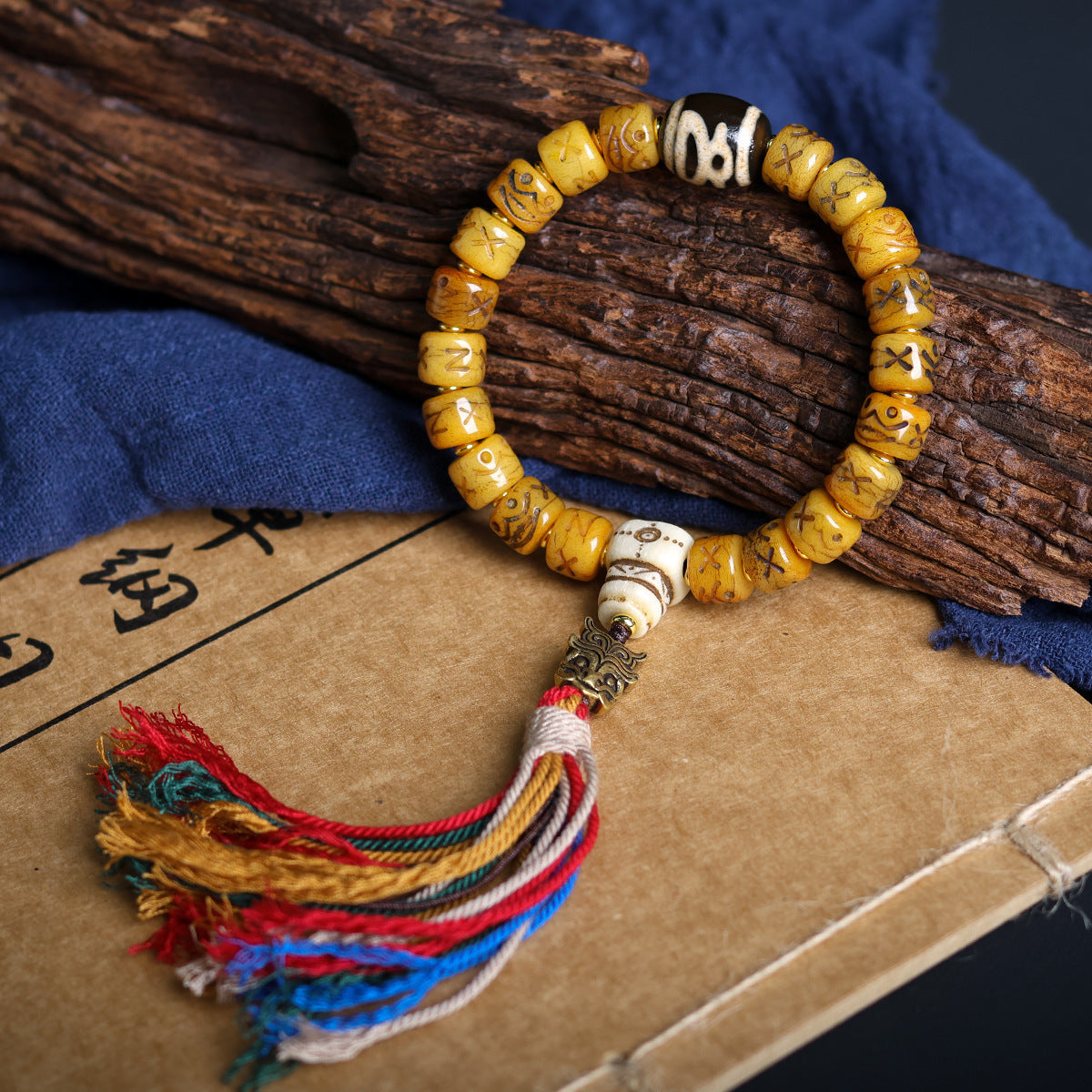 Bone Barrel Shaped Bead Crafts Tag Ethnic Bracelets
