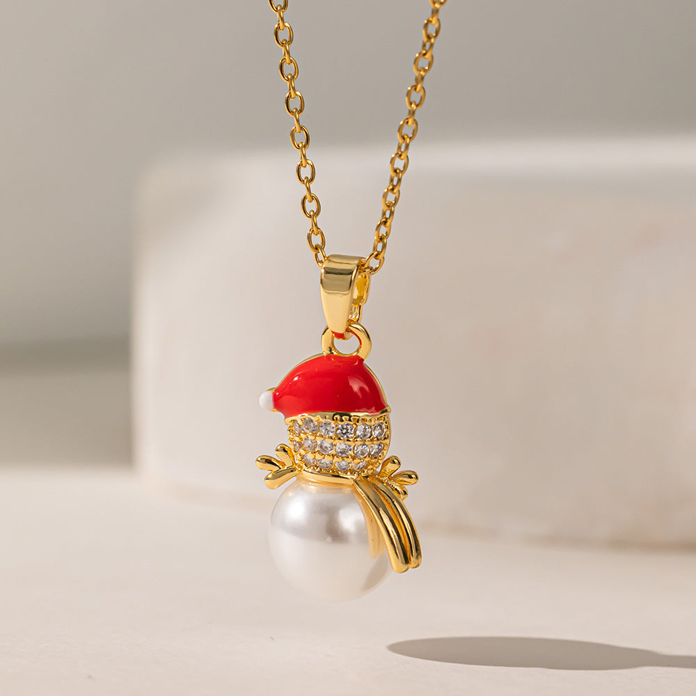 Women's Christmas Series Personality Cute Fashion Snowman Necklaces