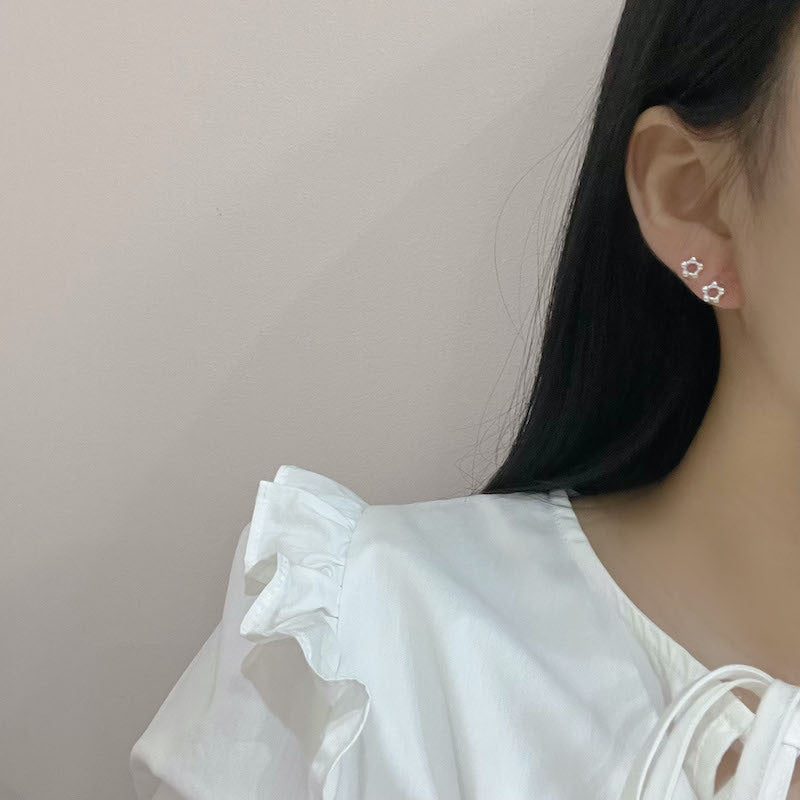 Refined Simple Small Cherry Flowers Geometric Earrings
