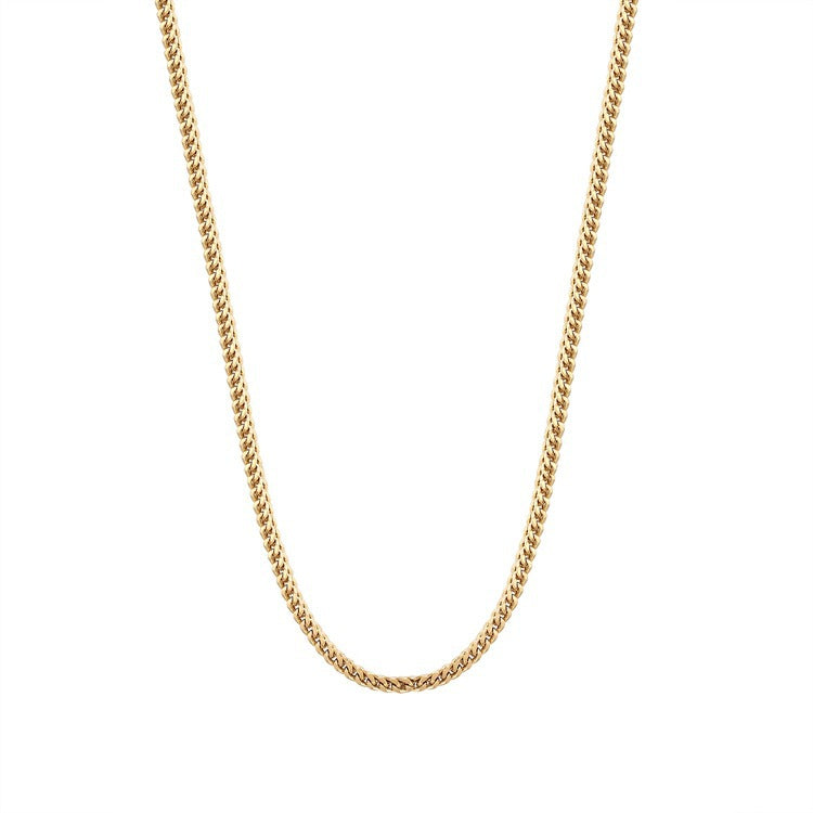 Women's Gold Titanium Steel Choker Minority Twin Hemp Flowers Necklaces