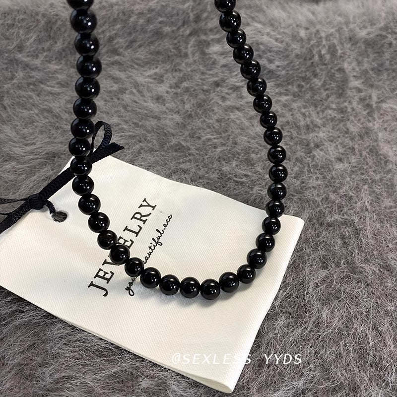 Beaded Female Dark High-grade Light Luxury Clavicle Chain Necklaces