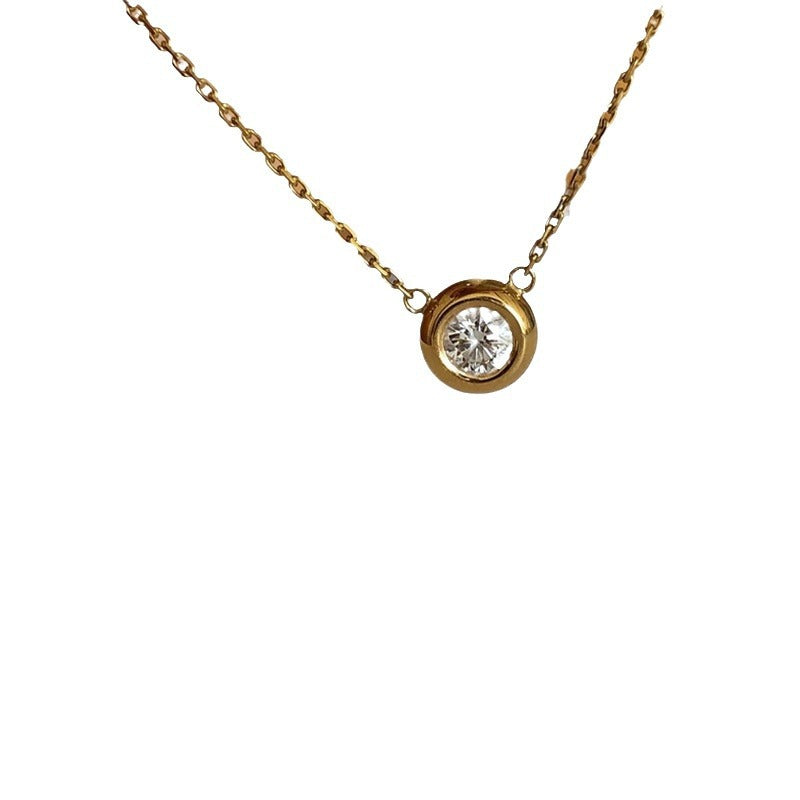Women's Sterling Sier Solitaire Bubble Gold-plated Collarbone Necklaces