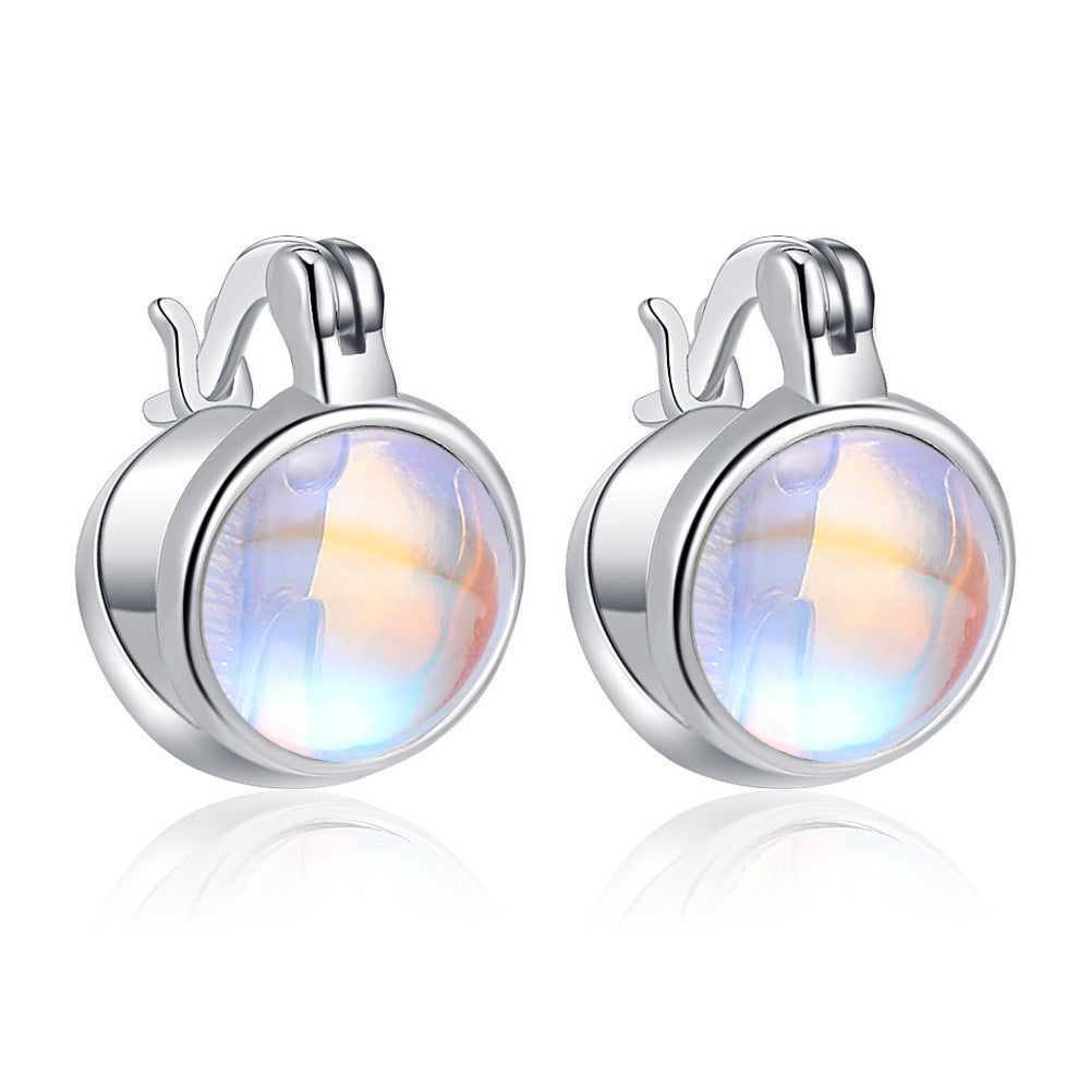 Round Clip Female Design Temperament Entry Lux Simple Heart-shaped Valentine's Ear Buckle