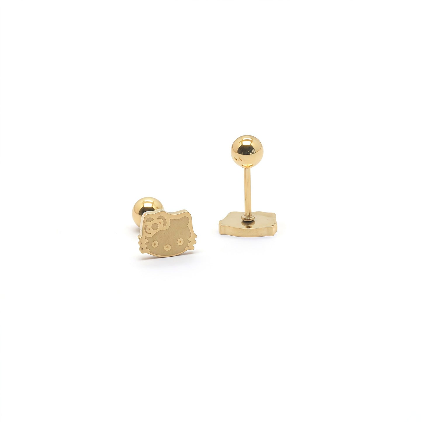 Stainless Steel Cute Cat Screw Ear Bone Fashion Earrings