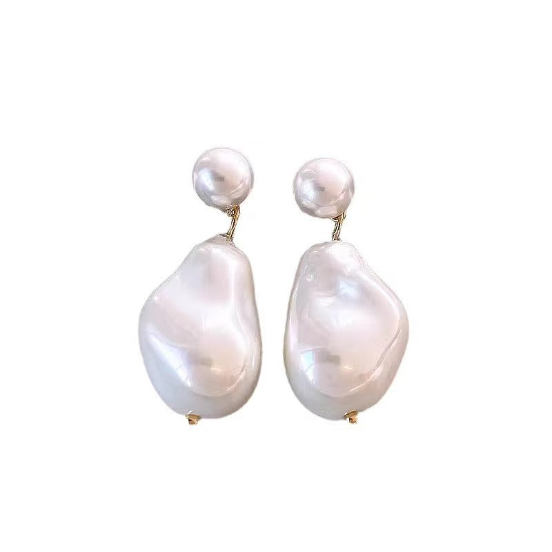 Women's Chinese Style Needle Irregular Imitation Shell Stud Earrings