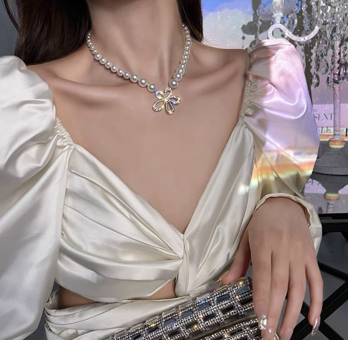 Light Luxury Bow Pearl High-grade Design Necklaces