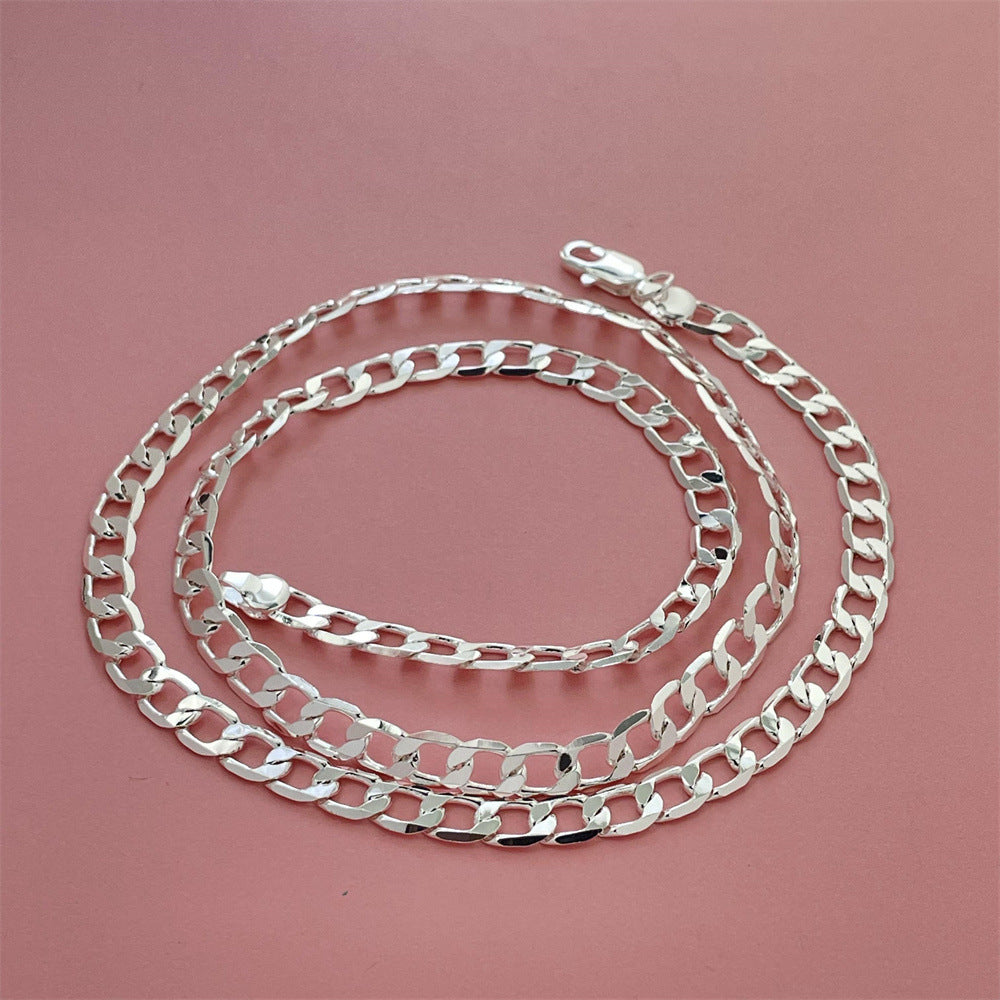 Beautiful Versatile Ornament Sier-plated One-to-one Side Necklaces