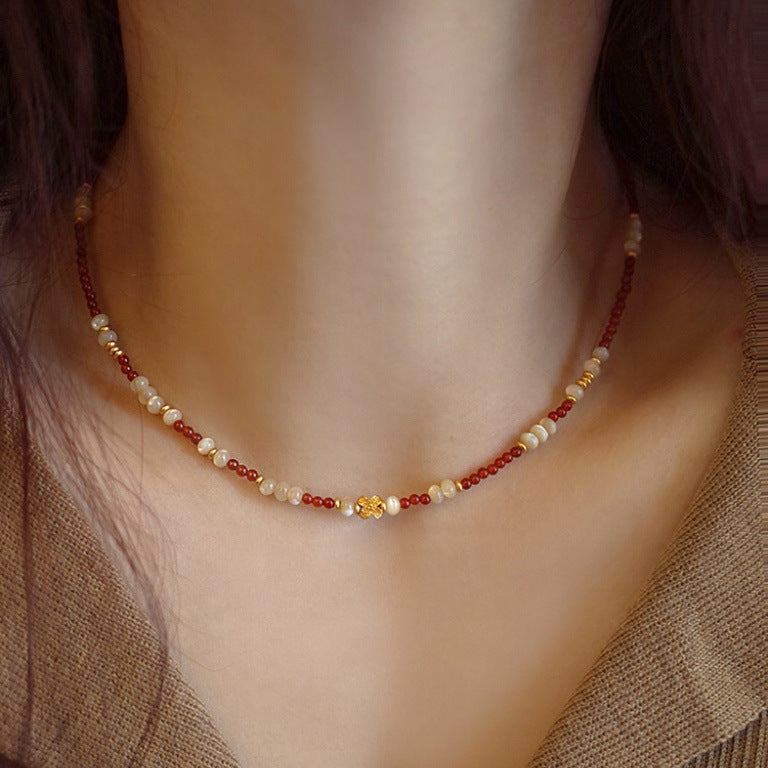 Strong Light Pearl Retro Affordable Luxury Minority Necklaces