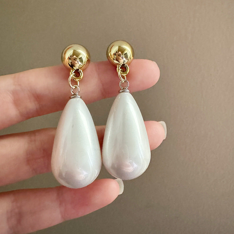 Super Fairy Fresh Mori Sweet Elegance Long Wild Handmade Pearl Earrings