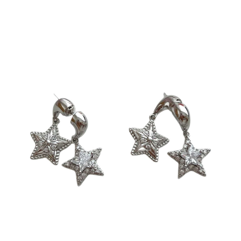 Women's Sense Graceful Fashionable Personalized Five-pointed Star Ear Earrings