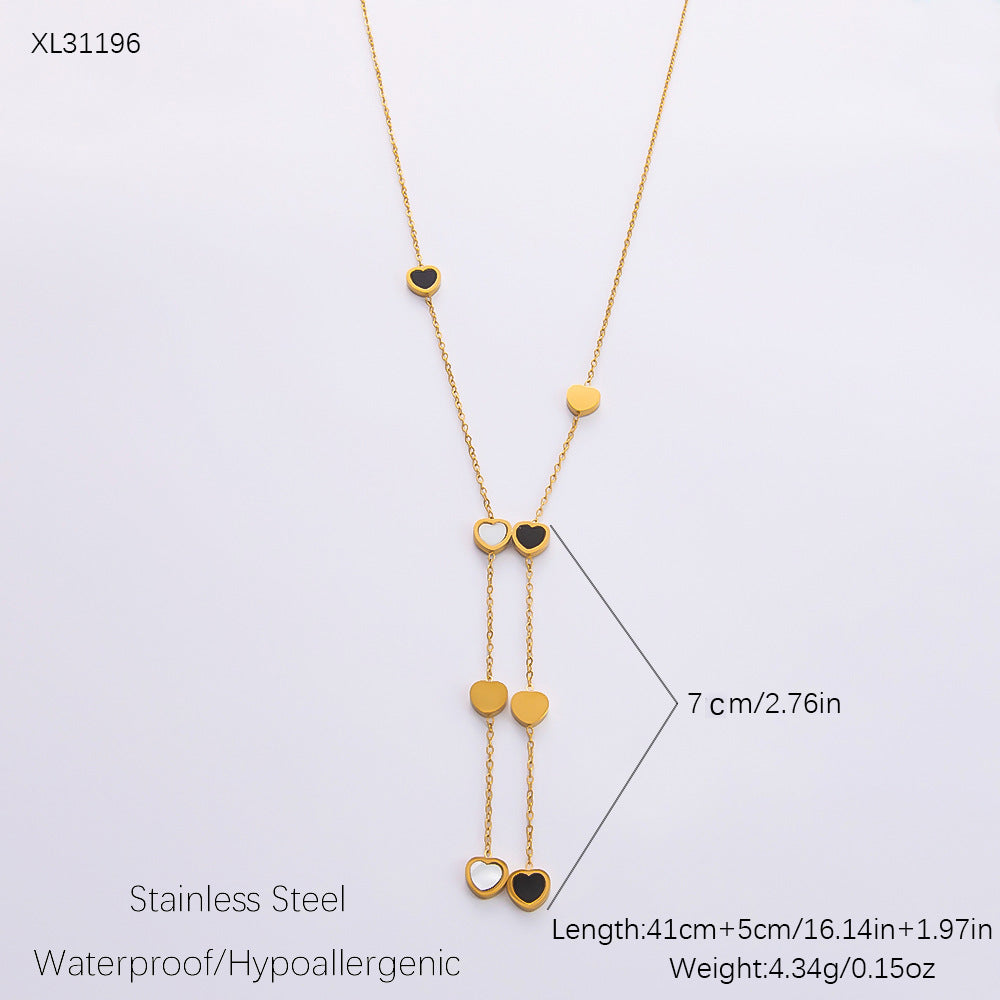Women's Elegant Stainless Steel Gold-plated Diamond Jewelry Necklaces
