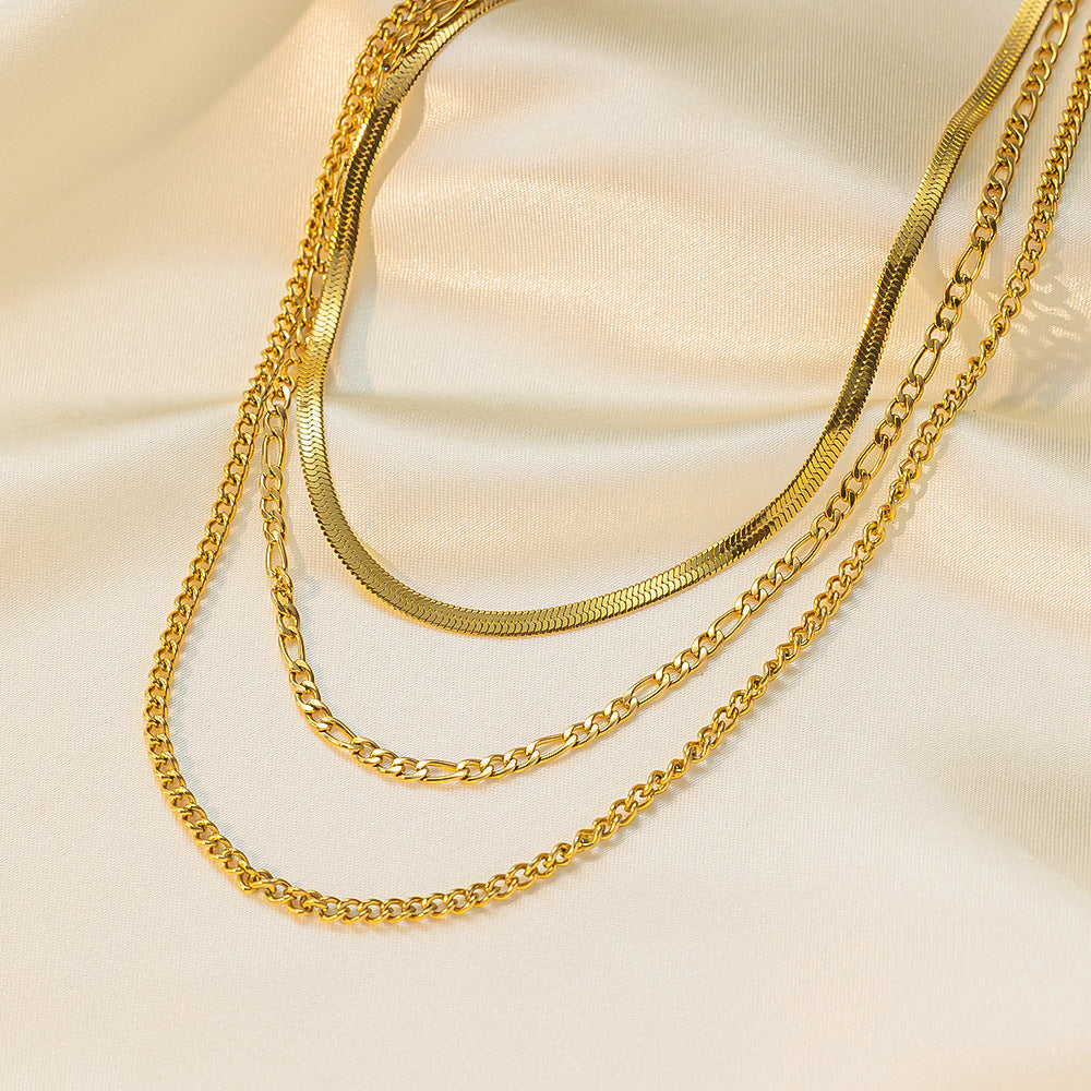 Women's Popular Twin Style Gold-plated Titanium Steel Necklaces