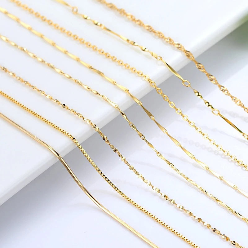 Women's Alluvial Gold Fine Vacuum Electroplated Ball Necklaces