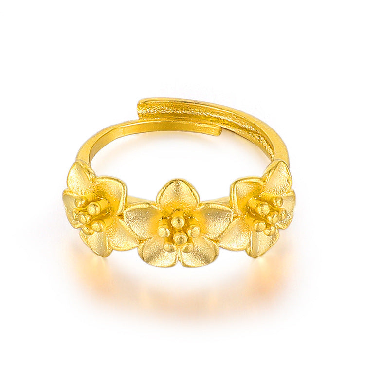 No Color Fading Vietnam Placer Gold Open Female Plated Rings