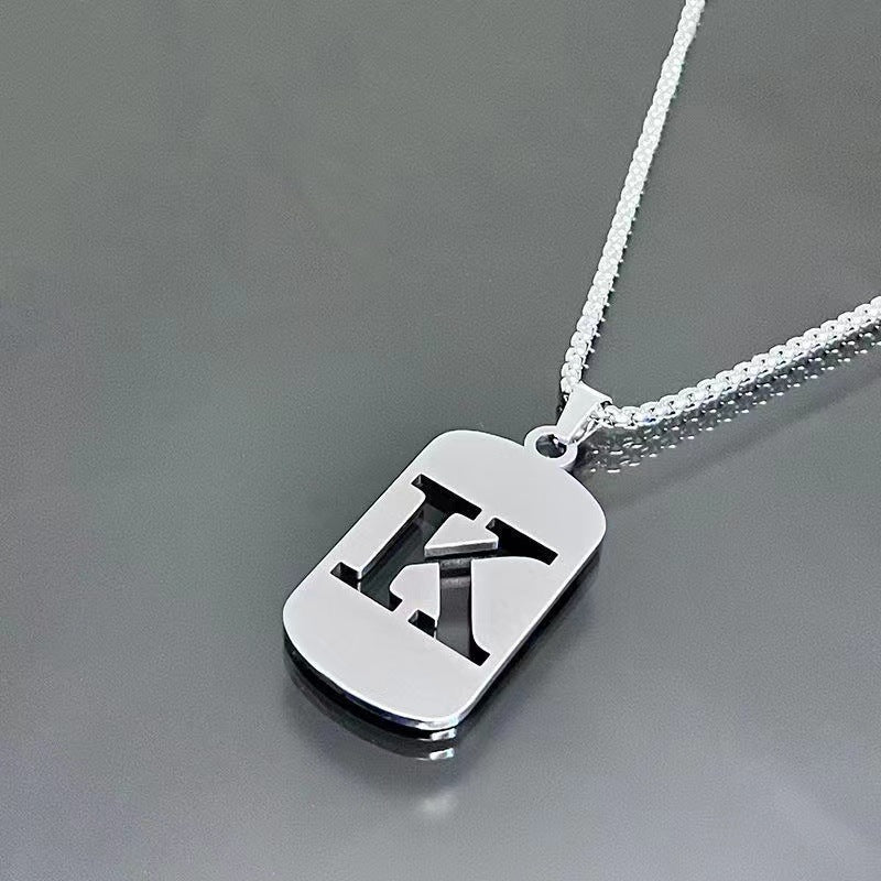 English Letter Titanium Steel Male Female Couple Clothing Necklaces