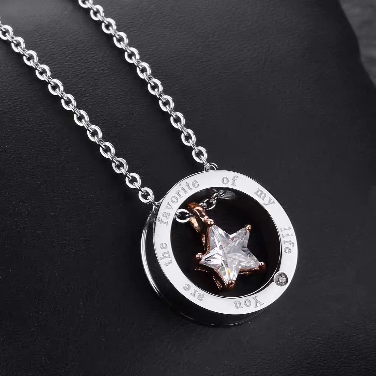 Women's & Men's Couple Memorial Titanium Steel Minimalist Hip Hop Trendy One Necklace