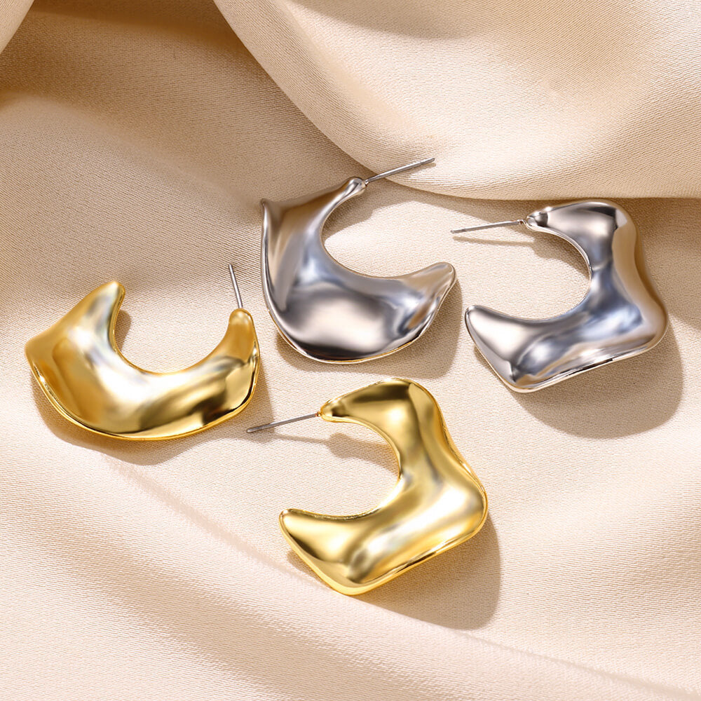 Irregular Cross Geometric Heart Shape Graceful Earrings