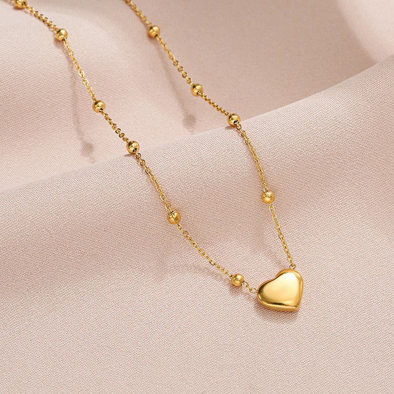 Bead Chain Love Titanium Steel Female Necklaces