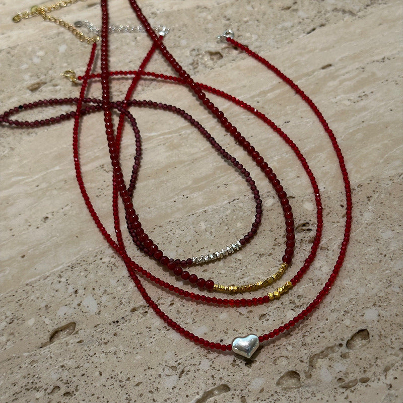 Women's Small Pieces Of Amethyst Simple Handmade Necklaces