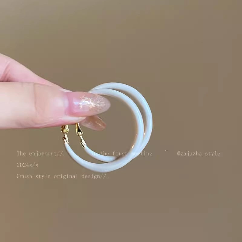 Dopamine Drip Glazed Circle Female Summer Stud Earrings