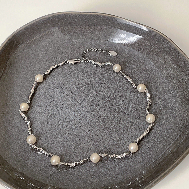 Niche Design Irregular Metal Pearl Simple Graceful Sweet Necklaces