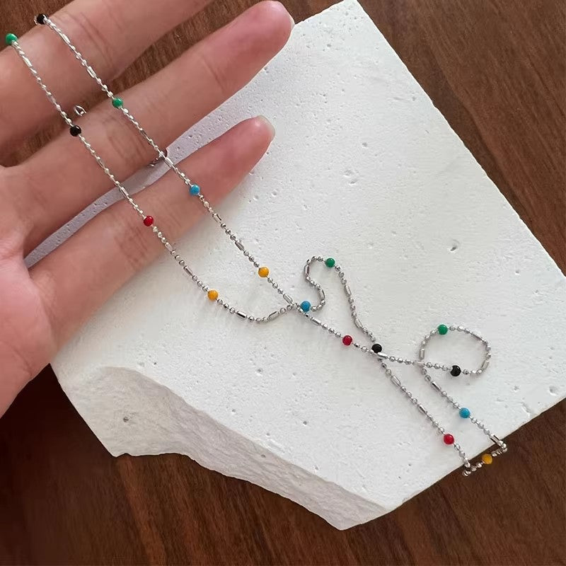 Niche Round Dopamine Grain Of Rice Necklaces