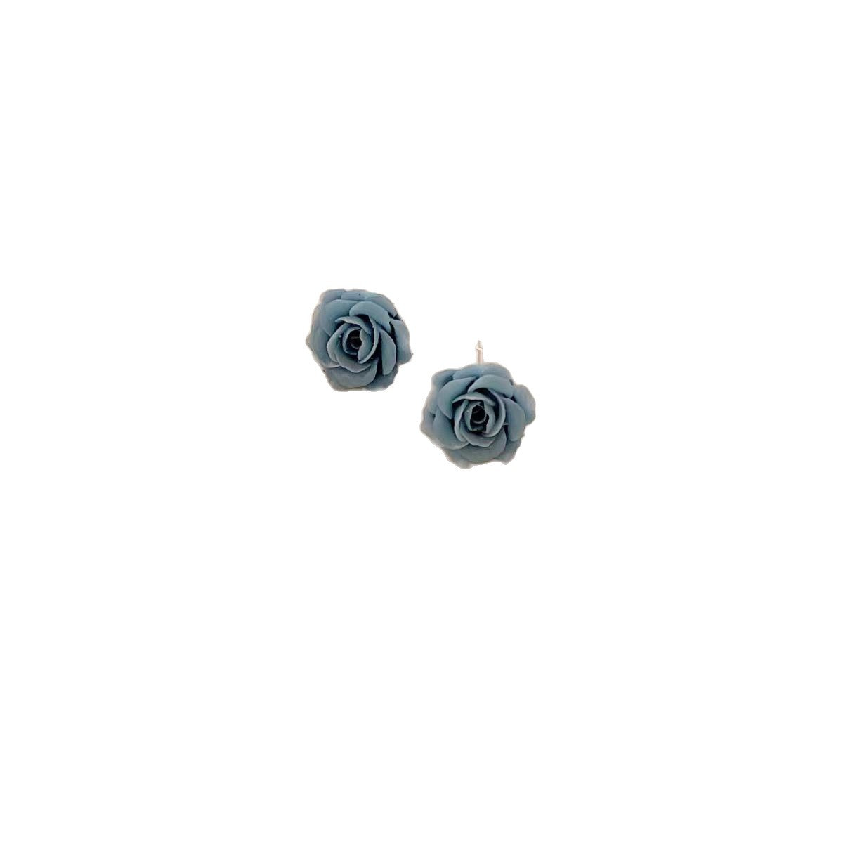 Needle Smoke Purple Rose Design Fashionable Earrings