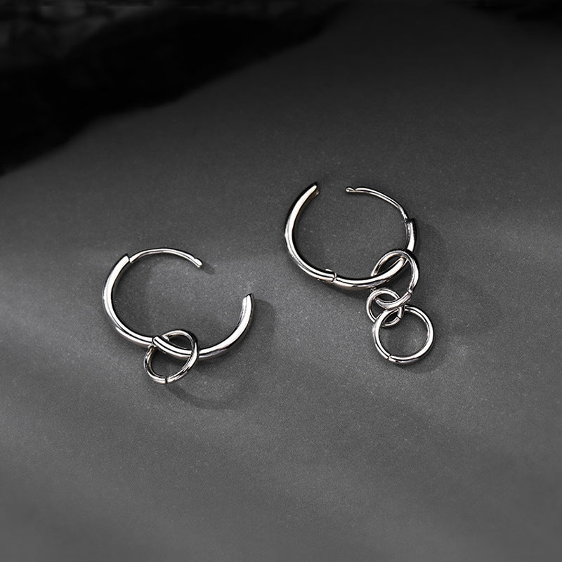 Men's Idol Intern Wang Asymmetric Round Punk Rings