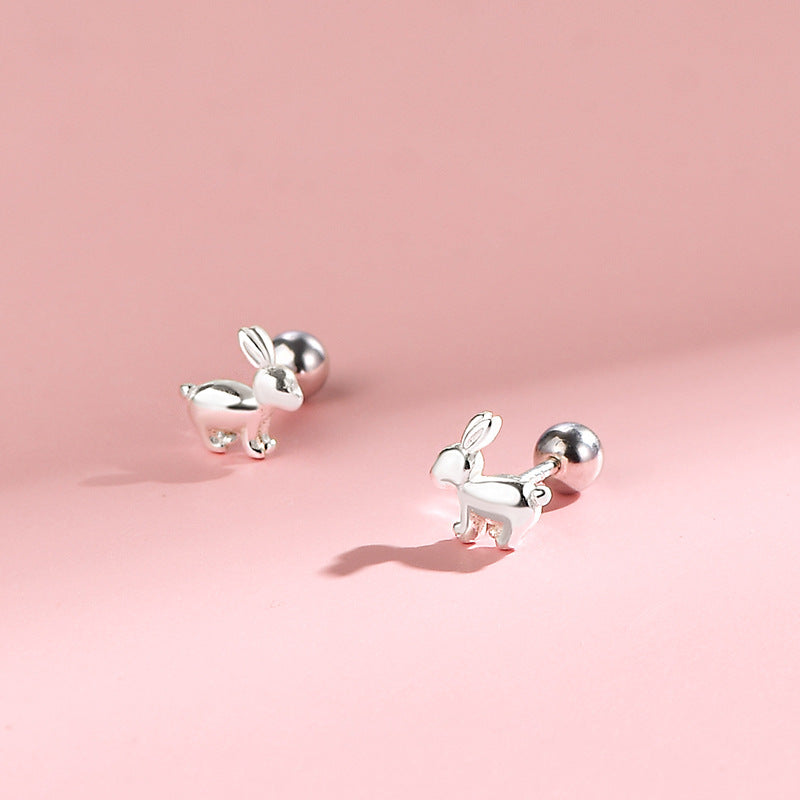 Of White Fungus Bone Nail Female Korean Cartoon Animal Earrings