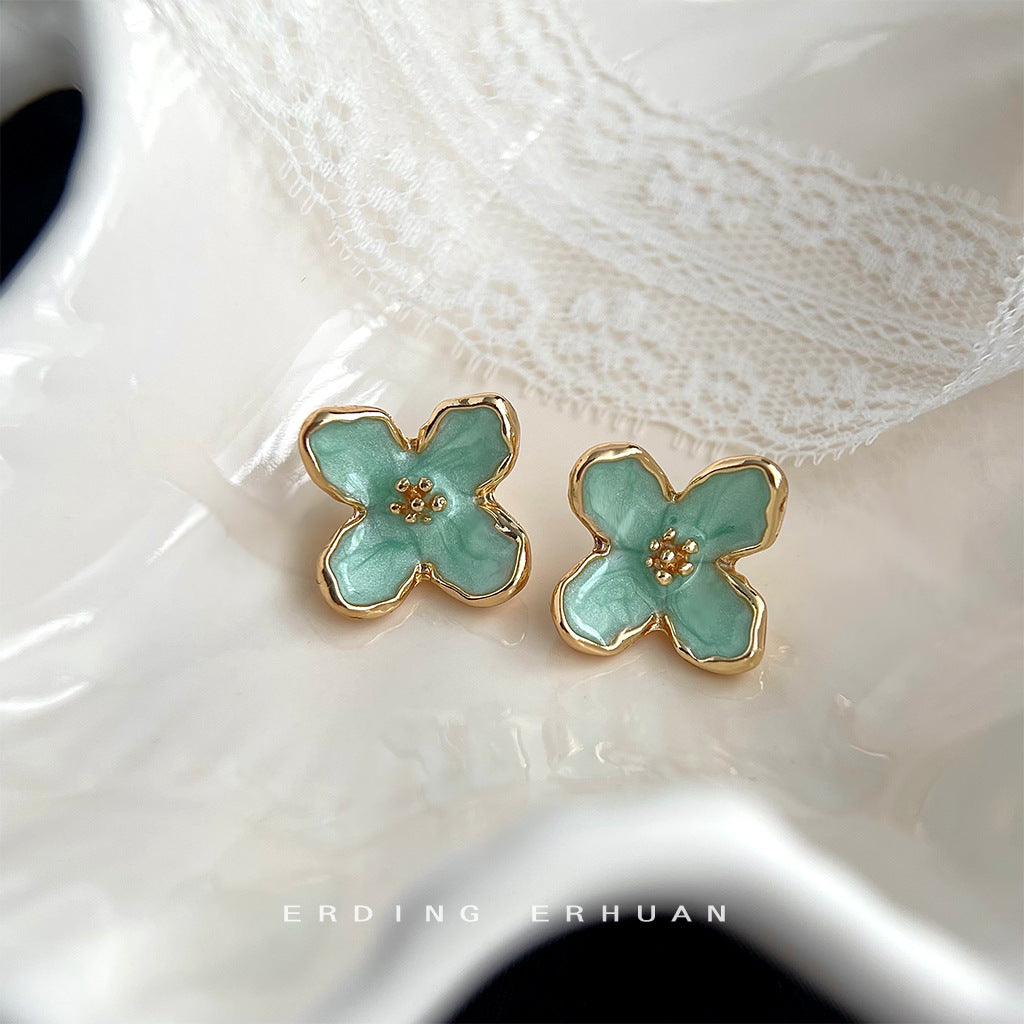Mambo Green Summer Fresh Sweet Mori Ear Earrings