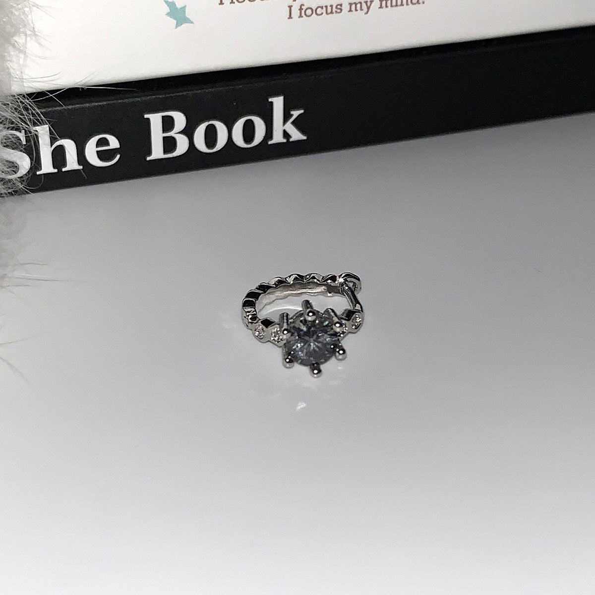 Ear Bone Female Titanium Steel Saturn Zircon Pin Dark Earrings