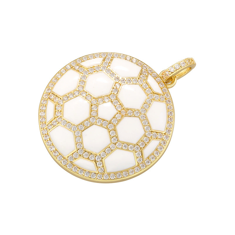 Colorful Oil Round Rugby Basketball Niche Pendants