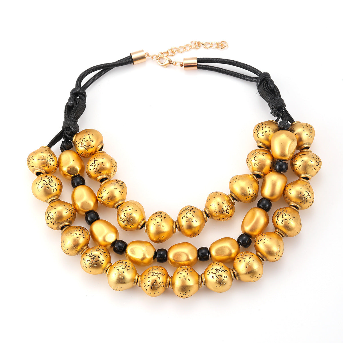 Women's Creative Z Exaggerated Gold Beads Necklaces