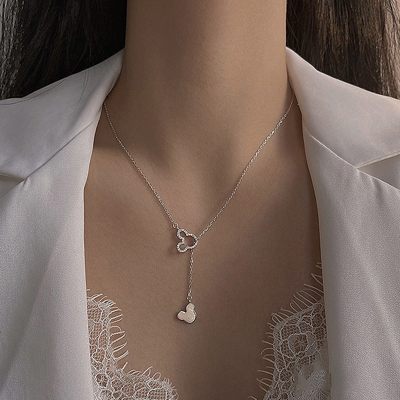 Women's Mori Style Blue Mermaid Tears Fish Cat Clavicle Chain Light Necklace