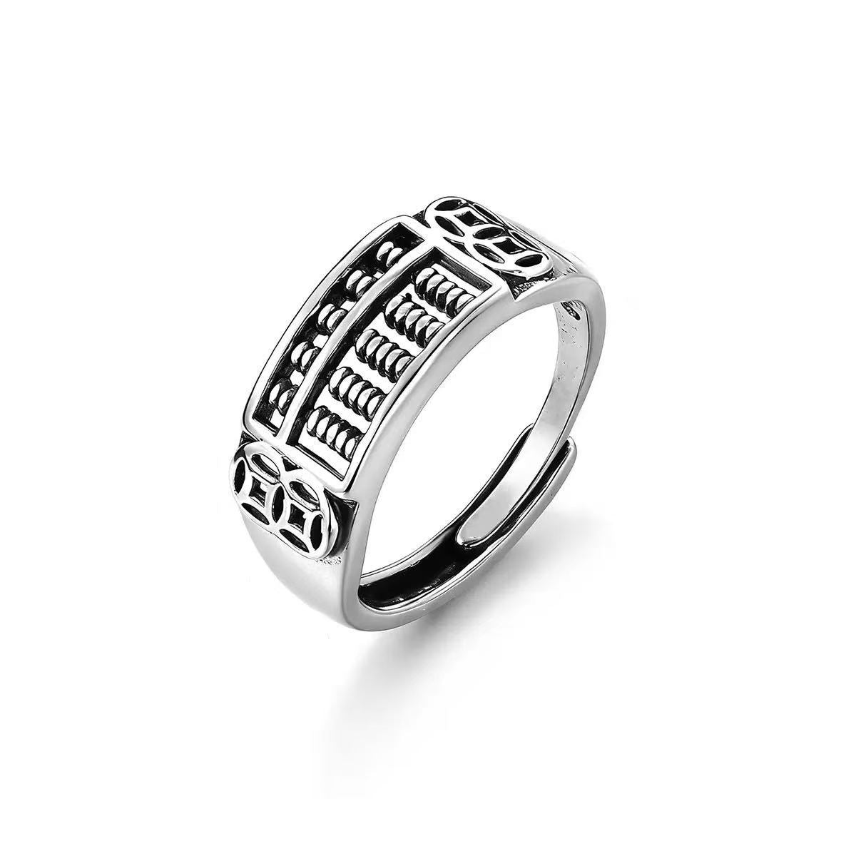 Women's & Men's Retro Style Thai Sier Abacus For Ring