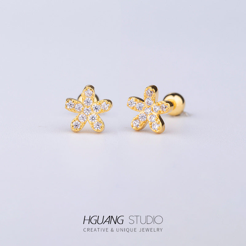 Steel Ear Bone Spider Cross Screw Twist Earrings