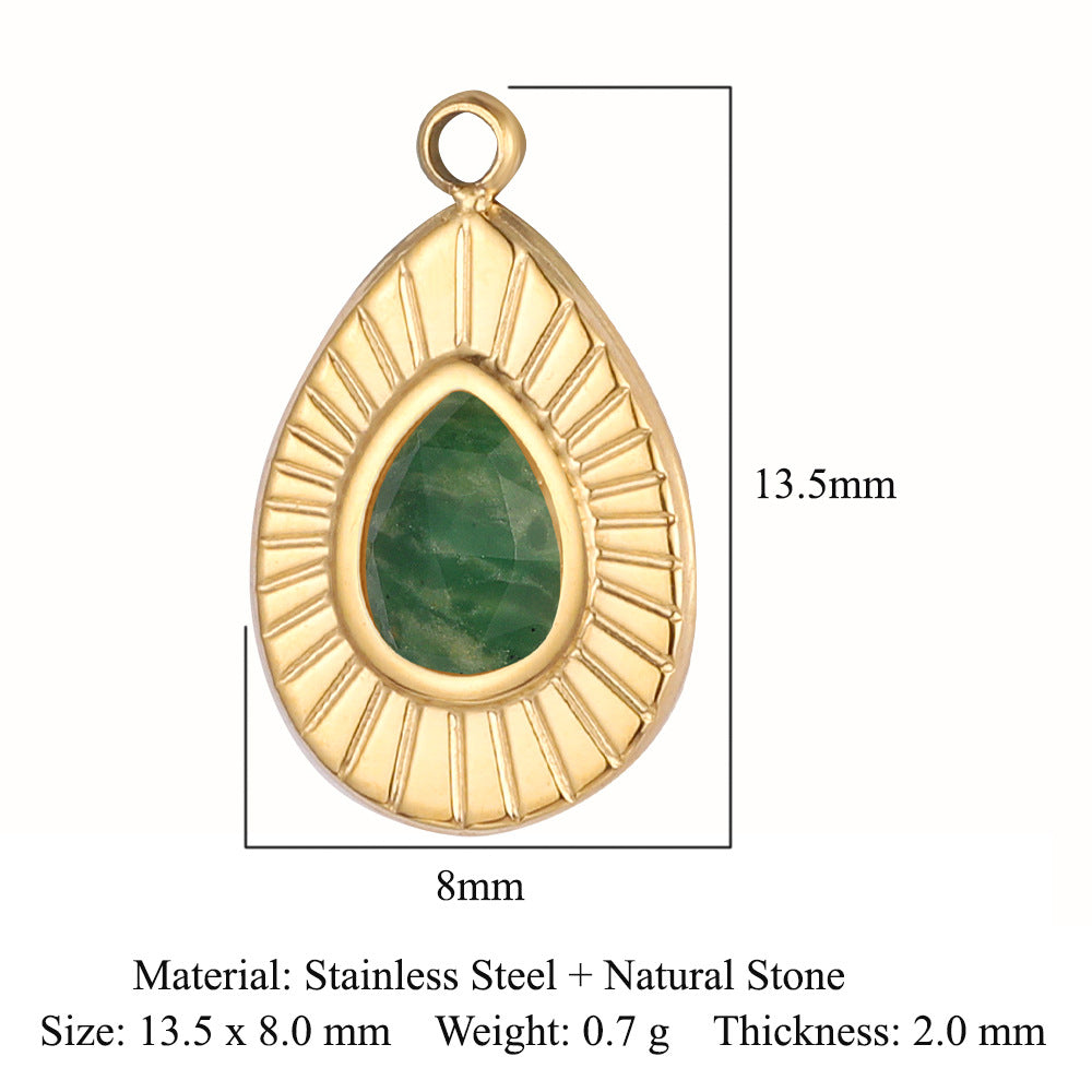 Steel Water Drop Shape Ornament Accessories Pendants