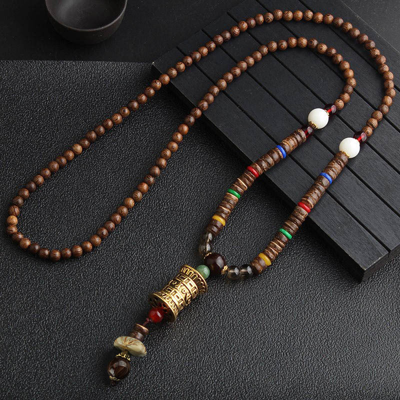Women's Ethnic Sweater Chain Wooden Bead Long Necklaces