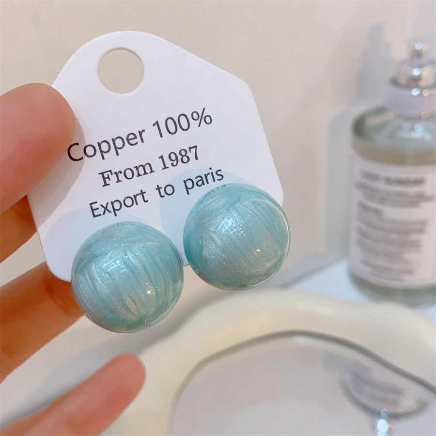 Gold-plated Fashion Blue Color Collection Enamel Earrings