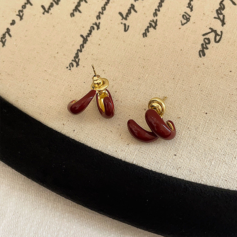 Women's Red Dripping Niche Design Personality Fashion Earrings