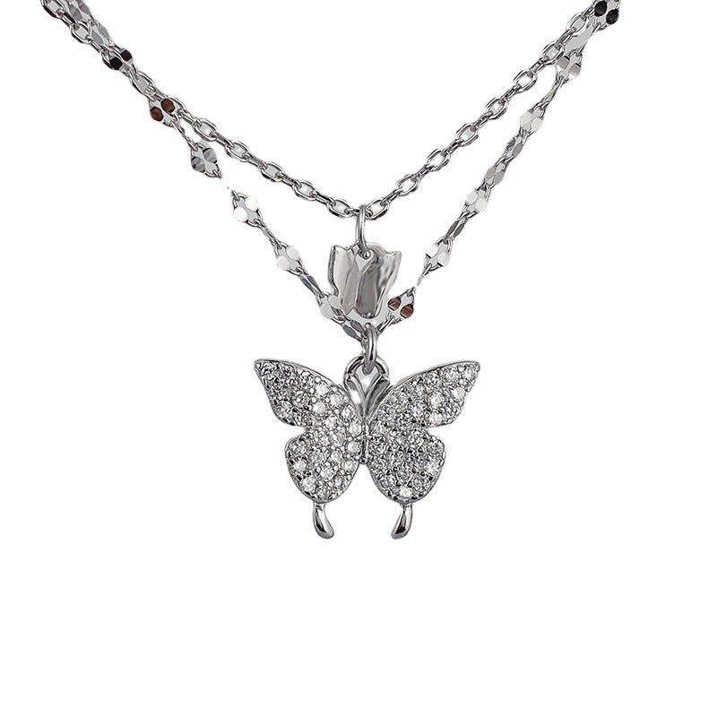 Women's Alloy Butterfly Light Luxury Clavicle Chain Necklaces